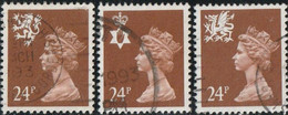 GB 1991 Yv. N°1582 à 1584 - 24p Marron - Oblitéré - Zonder Classificatie