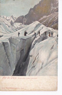 Suisse, La Mer De Glace, Traversée D'une Crevasse. - Mountaineering, Alpinism