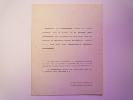 2021 - 597  FAIRE-PART Du Mariage De Jean MOISSINAC Et Germaine PASSEMAR  1957 (Bruxelles Et Paris)   XXX - Annunci Di Nozze