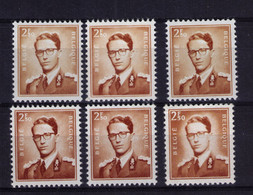 ROI BAUDOUIN ** / MNH N°  2 Fr,50  FR   6 Nuances Départ  0,49 - Unused Stamps