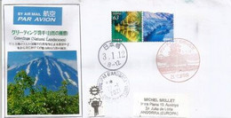 Japonese Natural Landscapes (Greetings) 2021, Letter From Tokyo Sent To Andorra,with Arrival Postmark & Covid-19 Sticker - Storia Postale