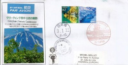 Japonese Natural Landscapes (Greetings) 2021, Letter From Tokyo Sent To Andorra,with Arrival Postmark & Covid-19 Sticker - Brieven En Documenten