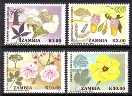 ZAMBIA - 1991 FLOWERING TREES SET (4V) FINE MNH ** SG 683-686 - Zambia (1965-...)