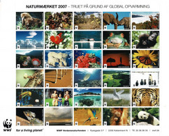 Denmark WWF 2007.  Sheet  With 30 Labels;  Endangered By Global Warming; MNH(**). - Unclassified