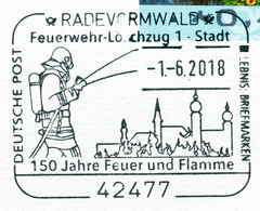 84402) BRD - Karte ⨀ 42477 RADEVORMWALD Vom 01.06.2018 - Feuerwehr Löschzug 1 - Marcofilia - EMA ( Maquina De Huellas A Franquear)