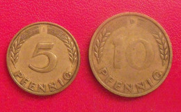 Allemagne. 2 Pièces De 5 & 10 Pfennig 1949 I & D. Bank Deutscher Lander - Andere & Zonder Classificatie