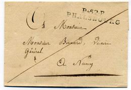 P52P PHALSBOURG / Dept De La Meurthe / Taxe 3 Décimes Au Verso / Ind 13 - 1801-1848: Vorläufer XIX