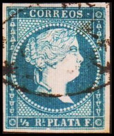 1857. SPANISH WESTINDIES. Isabella II ½ R PLATA F White Paper. (Michel 8) - JF413822 - Otros & Sin Clasificación