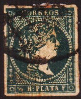 1856. SPANISH WESTINDIES. Isabella II ½ R PLATA F Yellowish Paper. (Michel 5) - JF413856 - Autres & Non Classés