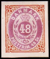 1886. Official Reprint. Tofarvet Skilling. 48 Sk. Brown/lillac Inverted Frame. (Michel 22 II ND) - JF413930 - Probe- Und Nachdrucke