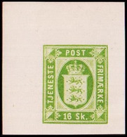 1886. Official Reprint. Official Stamps.  16 Sk. Green (Michel D 3 ND) - JF413986 - Proeven & Herdrukken