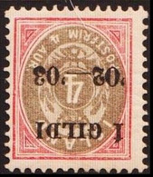 1902. I GILDI. 4 Aur Red/grey. Perf. 12 3/4. Black Overprint. Hinged. Inverted Waterm... (Michel 25B) - JF414038 - Neufs