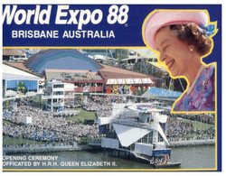 (GG 31) Australia - QLD  - Brisbane World Expo - Open By HM Queen Elizabeth II (with Royalty Stamp) - Brisbane