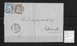 1854-1862 Helvetia (ungezähnt)  Faltbrief Notariat In ANDELFINGEN Nach OFTRINGEN / AG    ►SBK-22B4 & 23B4 Top Schnitt◄ - Lettres & Documents