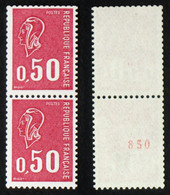 N° 1664b 50c BEQUET Roulette N° Rouge Neuf N** TB Cote 25€ - Coil Stamps