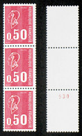 N° 1664e 50c BEQUET Roulette N° Rouge Neuf N** TB Cote 25€ - Coil Stamps