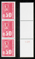 N° 1664e 50c BEQUET Roulette N° Rouge Neuf N** TB Cote 25€ - Roulettes