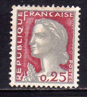 FRANCE FRANCIA 1960 MARIANNE DECARIS MARIANNA CENT. 25c 0.25f MNH - 1960 Marianne (Decaris)