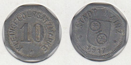 Allemagne  MAINZ  10 Pfg 1917  Kleingeld - Monétaires/De Nécessité