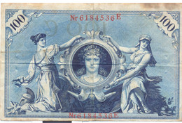 100 Mark - Reichsbanknote - V. 7. Februar 1908 Nr. 6184536 E - 100 Mark