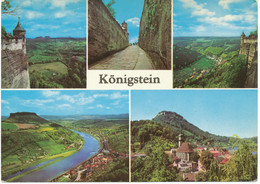 KÖNIGSTEIN (Kr. PIRNA), Ca. 1970, Ungebr, Farbige Gruß-Aus-AK, Oben Links Leichter Bug Sonst Gute Erhaltung - Koenigstein (Saechs. Schw.)