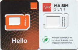 2 Mini-cartes Orange Et SFR : Puces Découpées - Unclassified