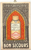 ILLUSTRATEUR MERLE LYON PLAQUE PUBLICITAIRE MURALE CARTON ELIXIR BON SECOURS INDISPENSABLE CHEZ SOI MEDECINE PHARMACIE - Plaques En Carton