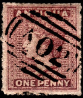 Antigua 1864 SG 6  1d Dull Rose  Wmk Small Star    Rough Perf 14 To 16   Used A02 Cancel - 1858-1960 Kronenkolonie