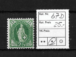 1882 - 1906 STEHENDE HELVETIA  → SBK-67D* - Unused Stamps