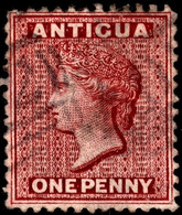 Antigua 1872 SG 13  1d Lake  Wmk Crown CC    Perf 12½   Used A02 Cancel - 1858-1960 Colonia Britannica