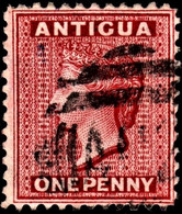 Antigua 1884 SG 24  1d Carnine-red  Wmk Crown CA    Perf 12   Used A02 Cancel - 1858-1960 Colonia Britannica