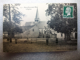 Carte Postal Noyelles Sur Mer (80) L'Eglise ( Petit Format Noir Et Blanc Oblitérée 1923 Timbre 10 Centimes ) - Noyelles-sur-Mer