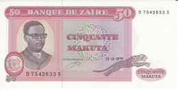 BILLETE DE ZAIRE DE 50 MAKUTA DEL AÑO 1979 (BANKNOTE) SIN CIRCULAR (UNCIRCULATED) - Zaire