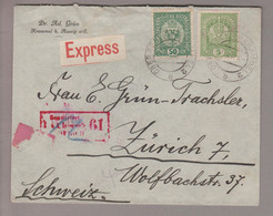 Tschechien Heimat Oberseditz (Ustedy Kraj) 1917-04-11 Expressbrief Zensuriert Nach Zürich - ...-1918 Prephilately