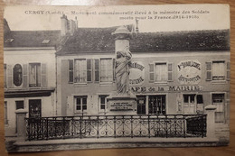 Carte Postale Cergy Monument Commémoratif Café De La Mairie 1922 - Cergy Pontoise