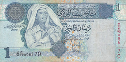 BILLETE DE LIBIA DE 1 DINAR DEL AÑO 2004 (BANKNOTE) GADAFI - Libya