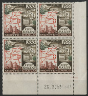 MONACO N° 491 BLOC DE QUATRE Neufs ** (MNH) AVEC COIN DATE 26/2/58 Cote 46 € (voir Description) - Unused Stamps