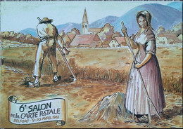 BELFORT Salon Cartes Postales 1983 Village Faneur Faneuse Jean-Marie Petey - Petey