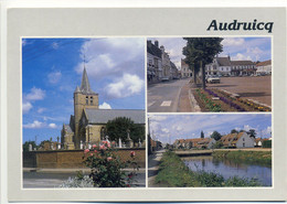 CPSM 62 AUDRUICQ - Multivues Place, Canal, Eglise - Voitures Années 70-80 Renault R16 - Audruicq