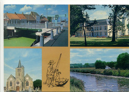 CPSM 62 AUDRUICQ - Multivues Nouveau Pont D'Hennuin, Château, Eglise, Le Mardyck - Audruicq