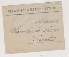 GREECE 1912 AUSTRIA Post Office  METELIN Mytilene Nice Cover To Trieste Italy Austria - Covers & Documents