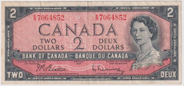 CANADA 2 DOLLARS SERIES 1954 , SIGN . BAETTIE - RASMINSKY - Kanada