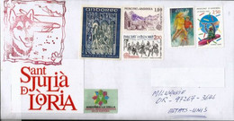 Mushing Andorre (Promenades En Traîneaux Tirés Par Des Chiens), Lettre Andorra Envoyée Aux Etats-Unis (USA) - Storia Postale