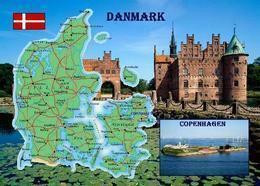 Denmark Country Map New Postcard Dänemark Landkarte AK - Dinamarca