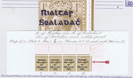 Ireland 1922 Thom Rialtas Blue-black Ovpt 1s Bistre-brown Var. Wide Sealadac Of Row 1/12, Plate 8 - Other & Unclassified