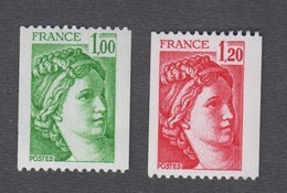 France -Timbres Neufs** Roulettes -Sabine -N°1981Aa Et 1981Ba -numéro Rouge-1977 - Rollen