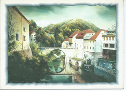 Double Postcard - Christmas - New Year - Motive Skofja Loka,Slovenia,Bridge - Slowenien