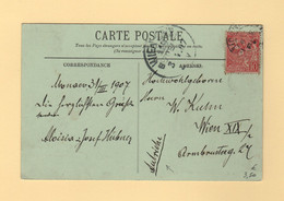 Monaco - Carte Postale Destination Autriche - 1907 - Briefe U. Dokumente