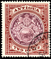 Antigua 1912 SG 45  2d Dull Purple And Brown   Wmk Crown CA    Perf 14   Used Cds Cancel - 1858-1960 Colonia Británica