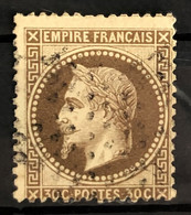 FRANCE 1867 - Canceled - YT 30b - 30c - 1863-1870 Napoléon III Lauré